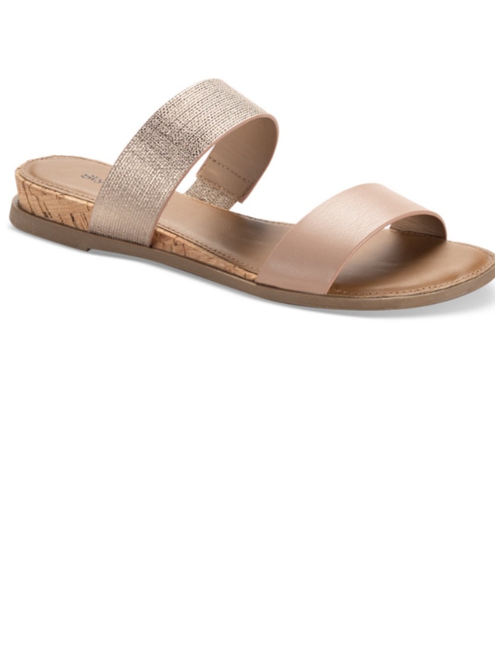 Style & Co. Dual-Strap Slide Sandals in Blush and Rose Gold